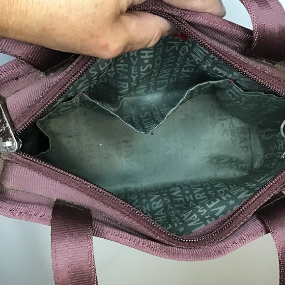 Harvey's Burgundy Seatbelt Woven Shoulder Bag - Picture 7 of 10